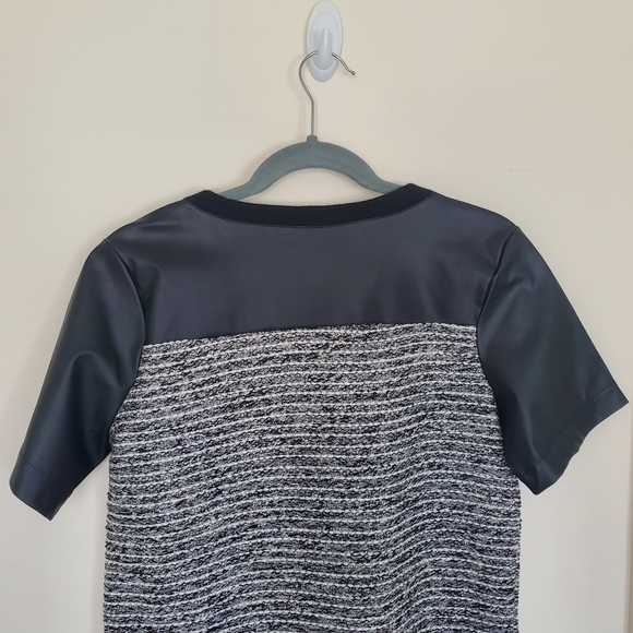 J.O.A Black Metallic Top with Faux Leather Sleeves - Picture 7 of 10